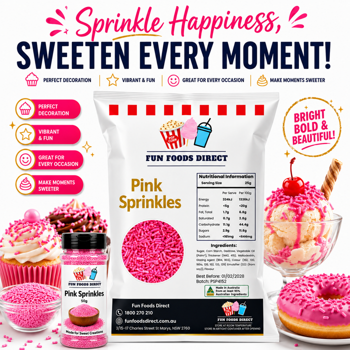 Pink Topping Jimmies Sprinkles 1KG