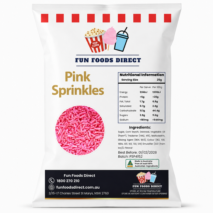 Pink Topping Jimmies Sprinkles 1KG