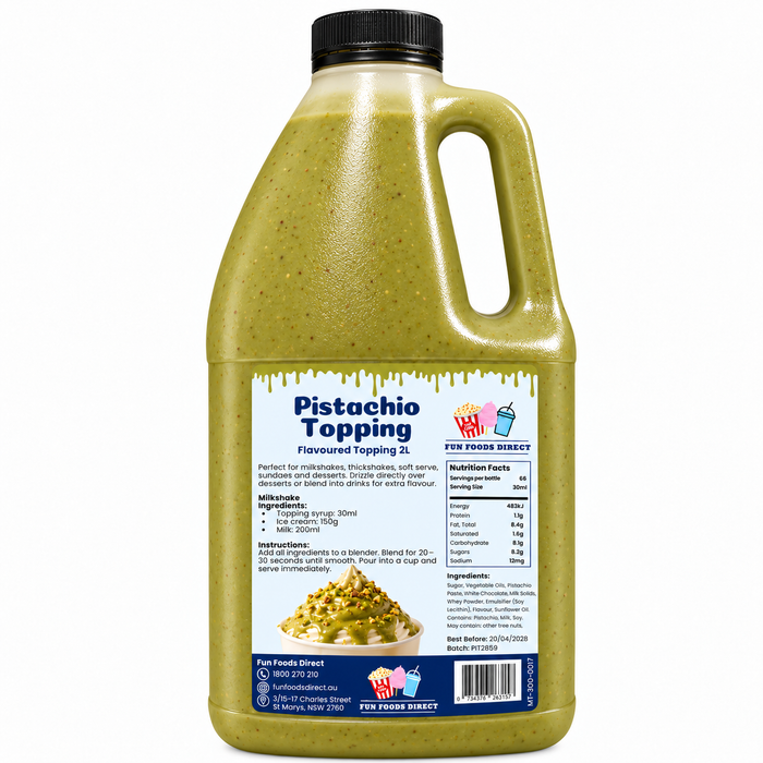 Pistachio Premium Milkshake Syrup & Dessert Topping for Thickshakes, Sundaes & Drinks
