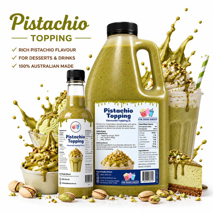 Pistachio Premium Milkshake Syrup & Dessert Topping for Thickshakes, Sundaes & Drinks