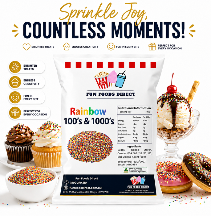 Rainbow 100's & 1000's | Colourful Cake & Dessert Sprinkles