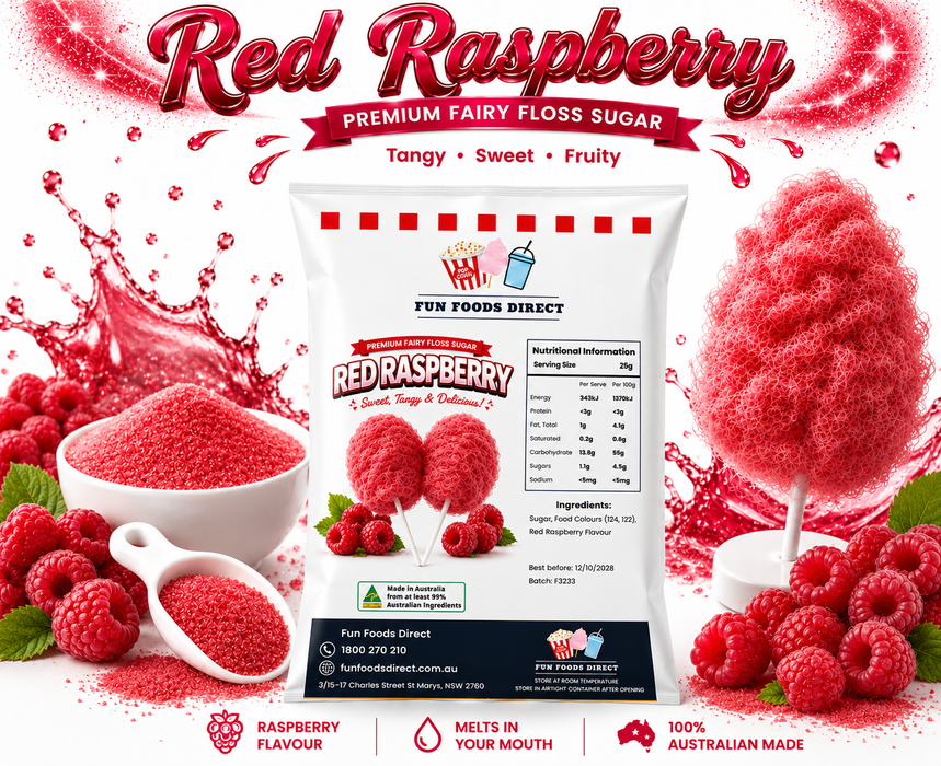 Red Raspberry Premium Fairy Floss Sugar