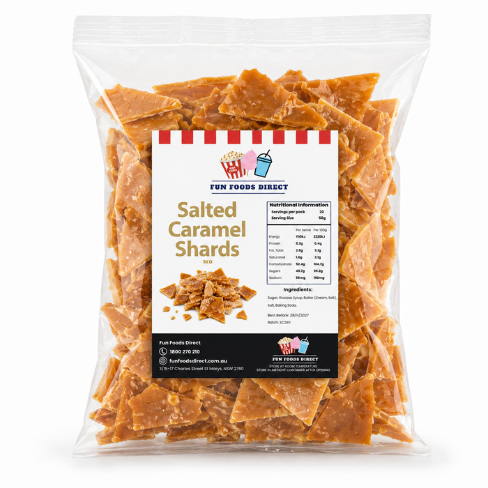 Salted Caramel Shards 100g | Crunchy Caramel Pieces for Desserts, Sundaes & Baking