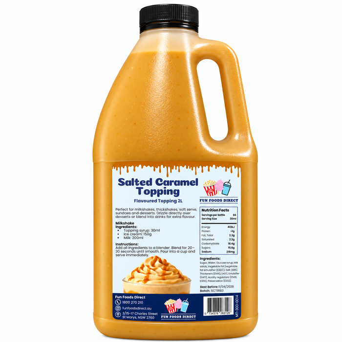 Salted Caramel Dessert Topping for Thickshakes, Sundaes & Drinks