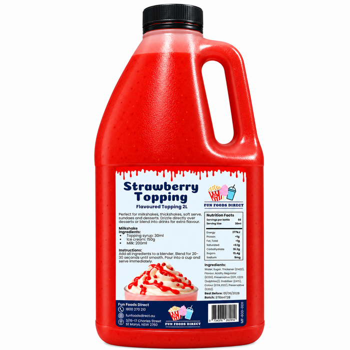 Strawberry Dessert Topping for Thickshakes, Sundaes & Drinks