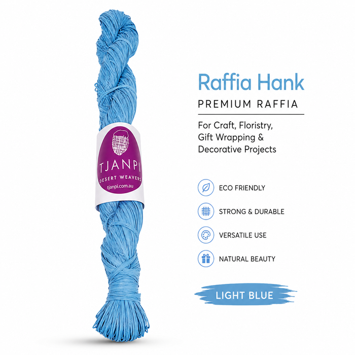 Light Blue Raffia Hank 250g