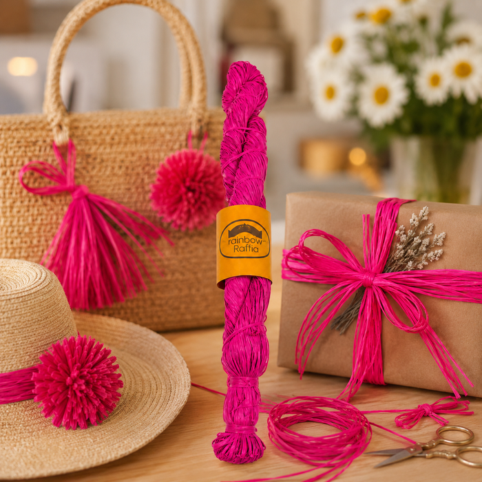 Hot Pink Raffia Hank 250g