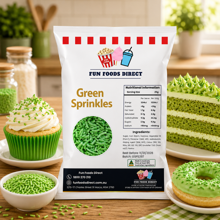 Green Topping Jimmies Sprinkles 1KG