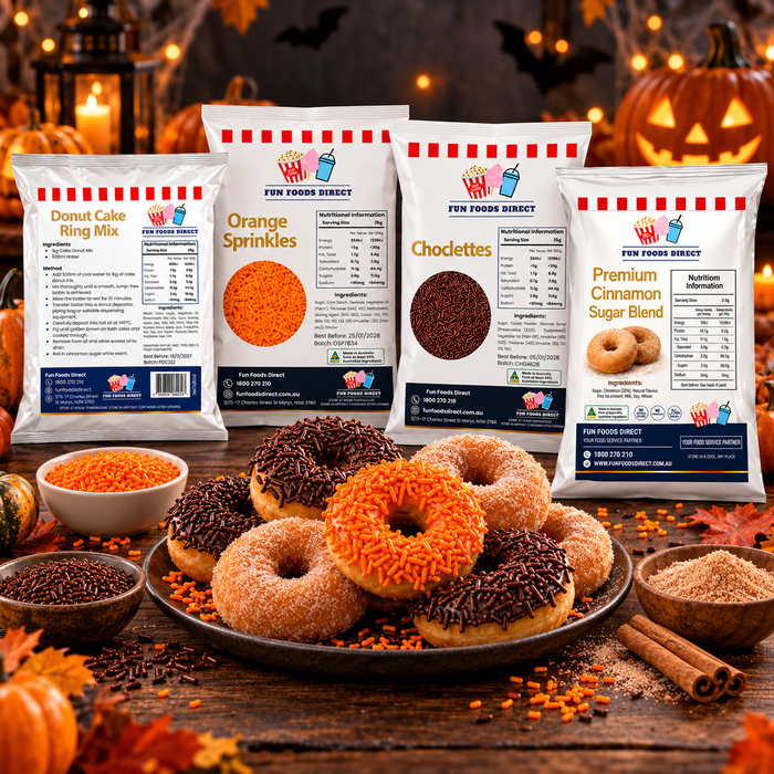 Halloween Donut Decorating Bundle – Cake Donut Mix, Cinnamon Sugar & Sprinkles