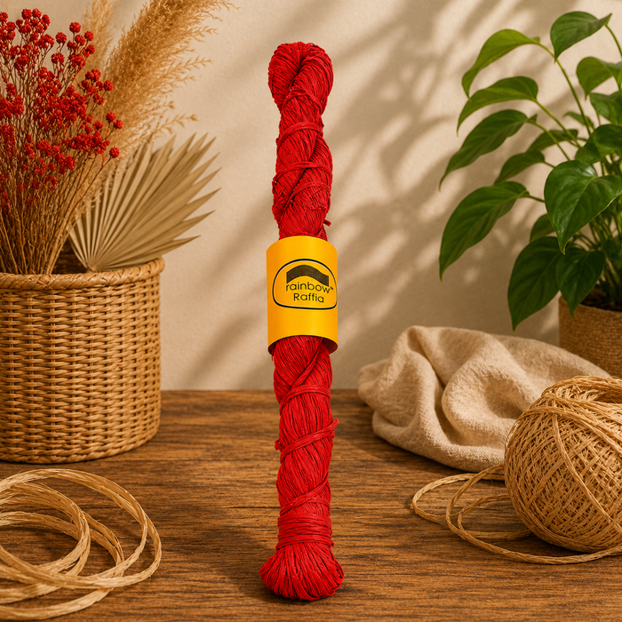 Red Raffia Hank 250g