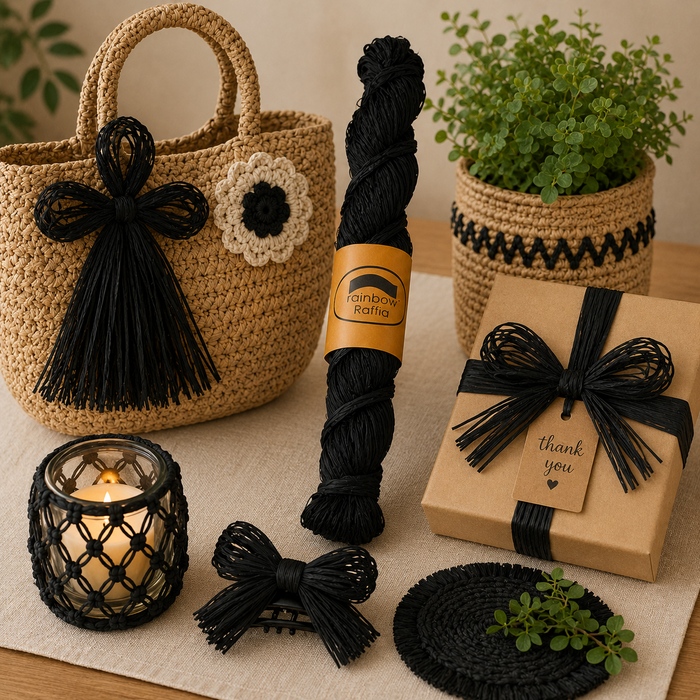Black Raffia Hank 250g
