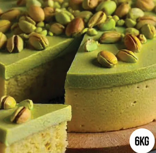 Bakels pistachio spread creamy pistachio cake topped with whole nuts 6kg dessert filling and topping