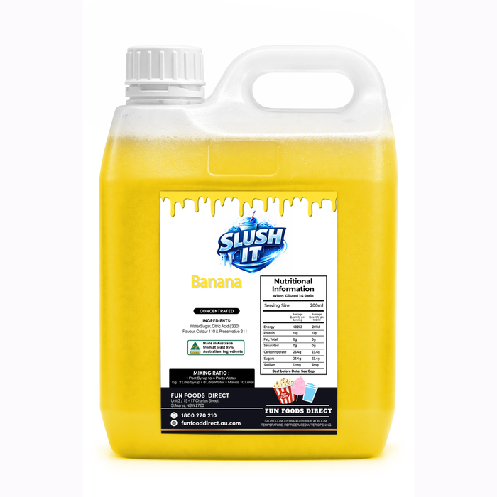 Banana Slush / Slushie Mix Bottles