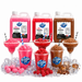 Best Sellers Slushy Bundle Pack showcasing slushy bundle flavors Pink Bubblegum, Red Raspberry, and Cola syrups in vibrant cups.