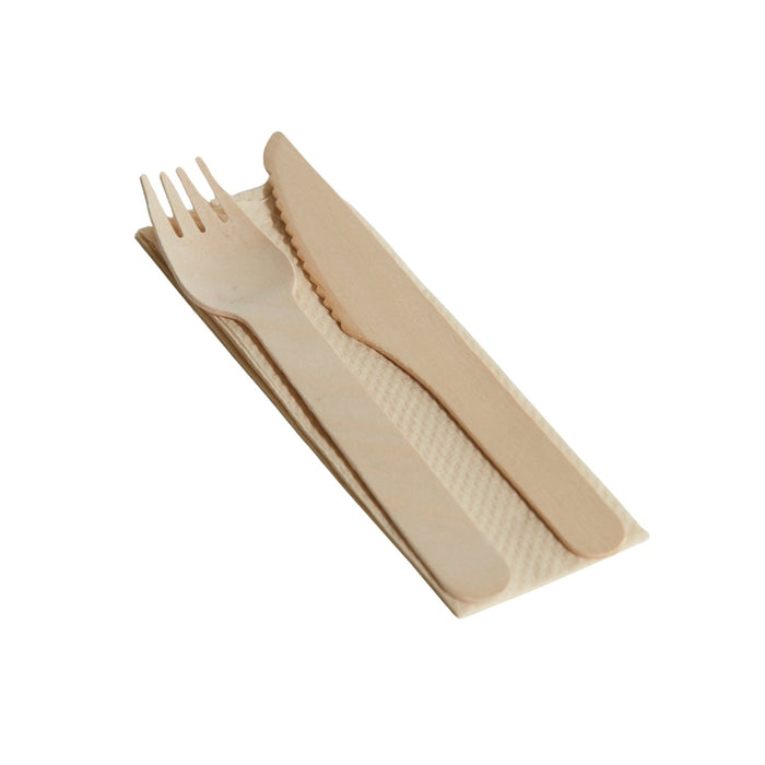 Wooden Fork / Knife & Napkin 400's