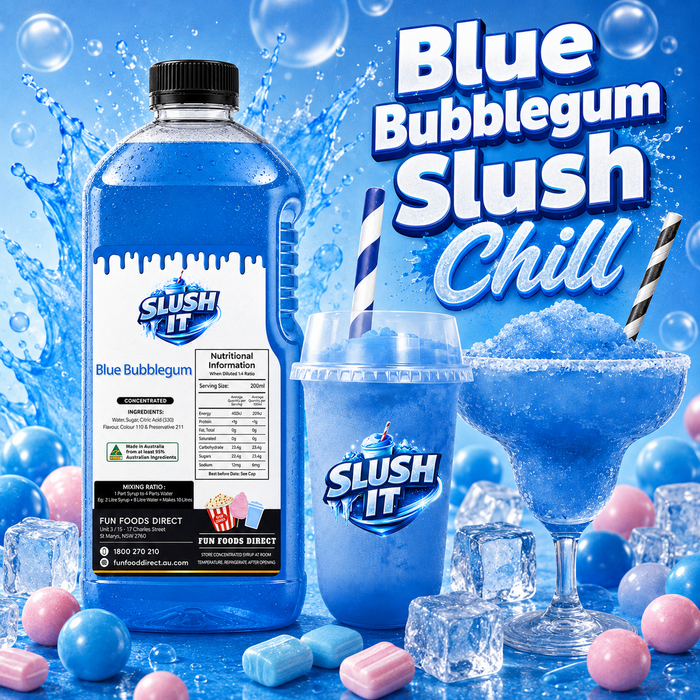 Blue Bubblegum Slush / Slushie Mix Bottles
