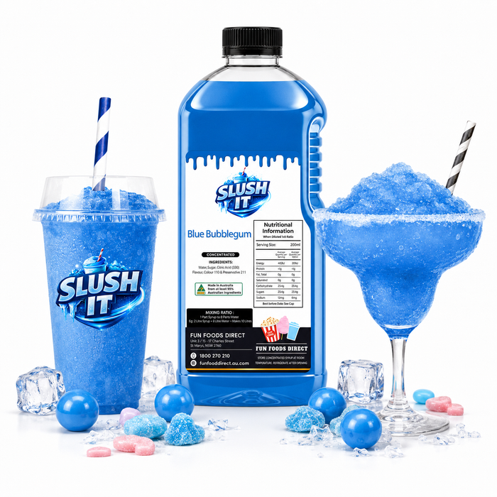 Kids Party Slushy Bundle Pack, Blue Bubblegum, Red Raspberry, and Pink Lemonade