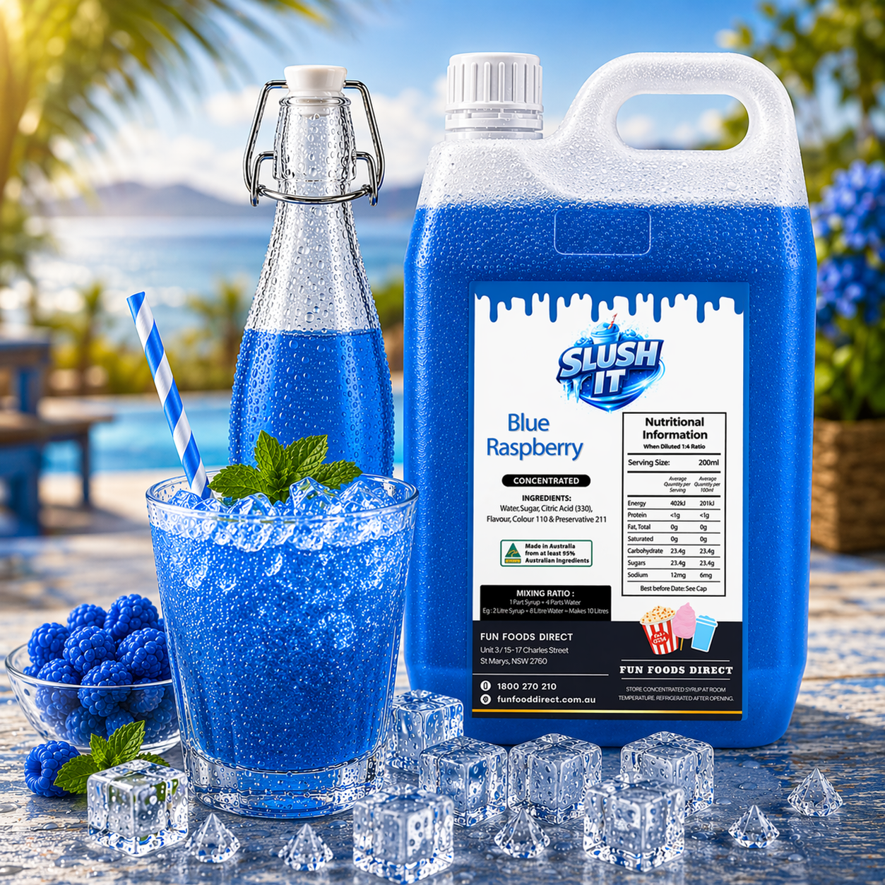 Blue Raspberry Cordial Mixes 2L - Premium Flavour from Sydney — Fast ...