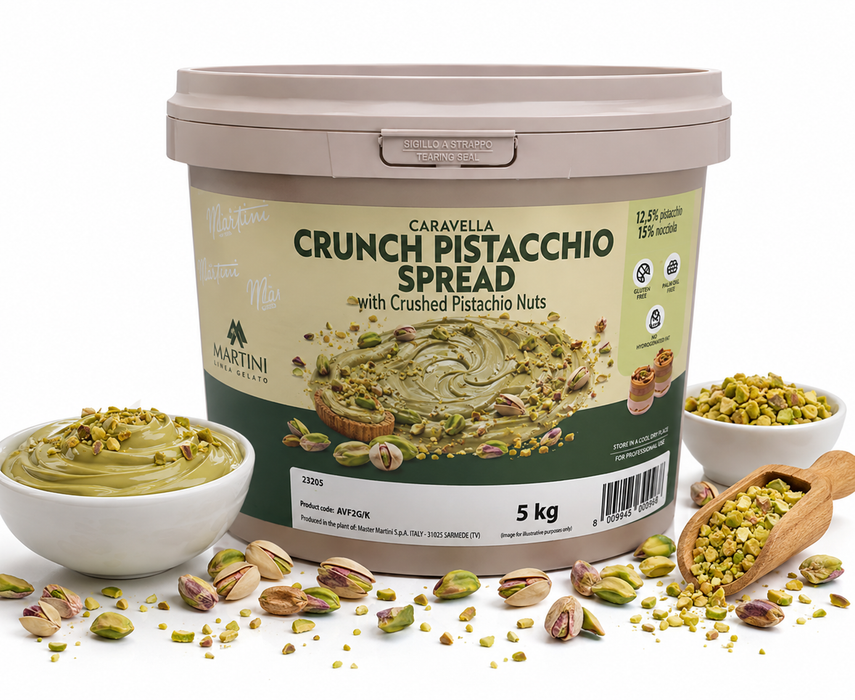 Master Martini Caravella Crunch Pistachio Spread with Crushed Pistachio Nuts – 5kg