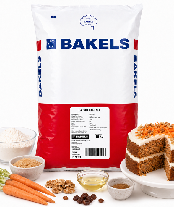 Bakels Carrot Cake Mix 15KG Bag