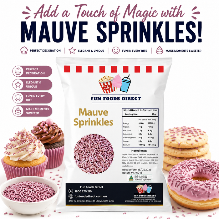 Mauve Topping Jimmies Sprinkles 1KG