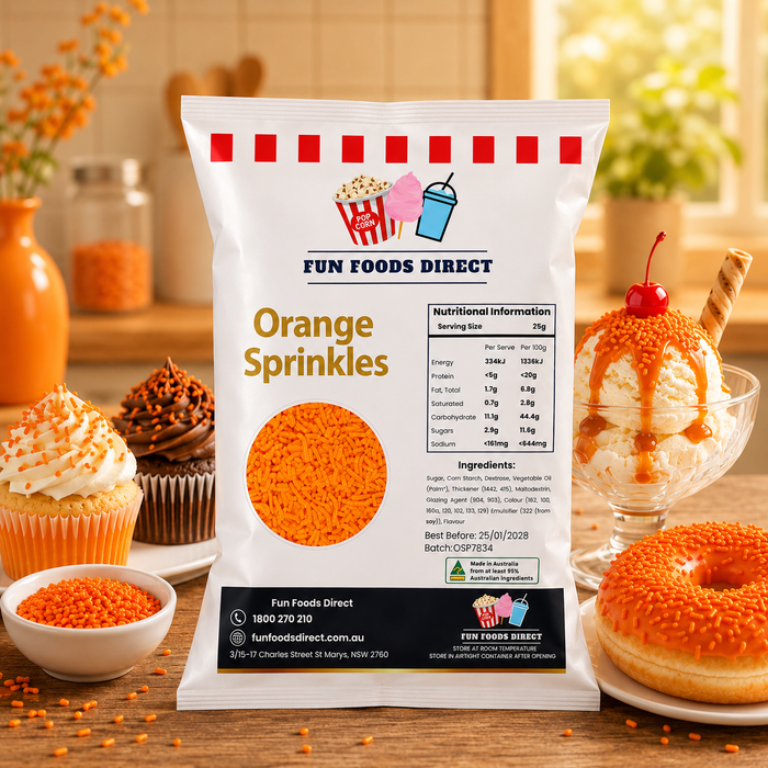 Orange Topping Jimmies Sprinkles 1KG