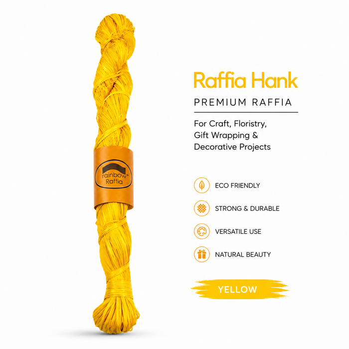 Yellow Raffia Hank 250g