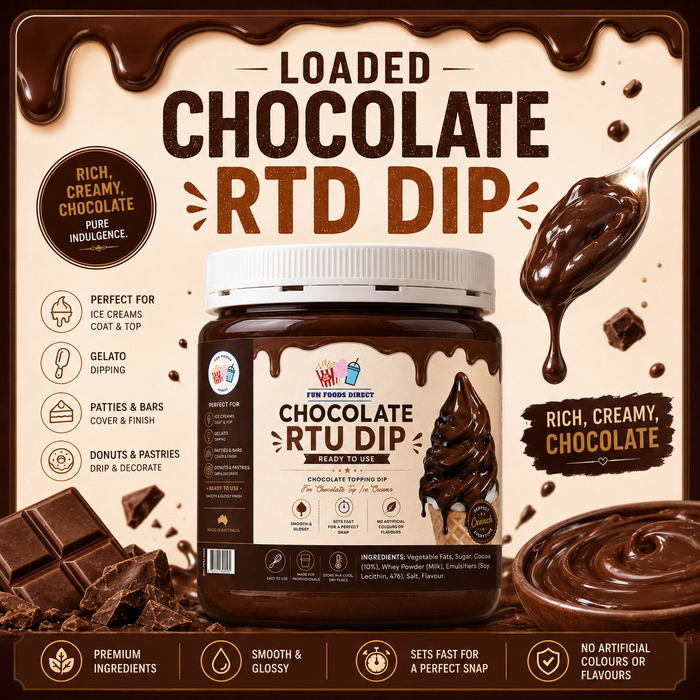 Chocolate RTU Dip | Ready-to-Use Chocolate Coating Dip for Ice Creams, Gelato & Desserts