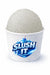 Clear lemonade snow cone syrup showcased on a refreshing ice slush in a branded cup.