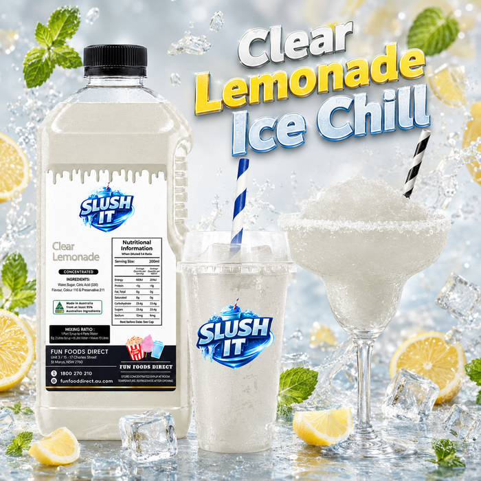 Traditional Clear Lemonade Slush / Slushie Mix Bottles