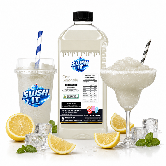 Traditional Clear Lemonade Slush / Slushie Mix Bottles