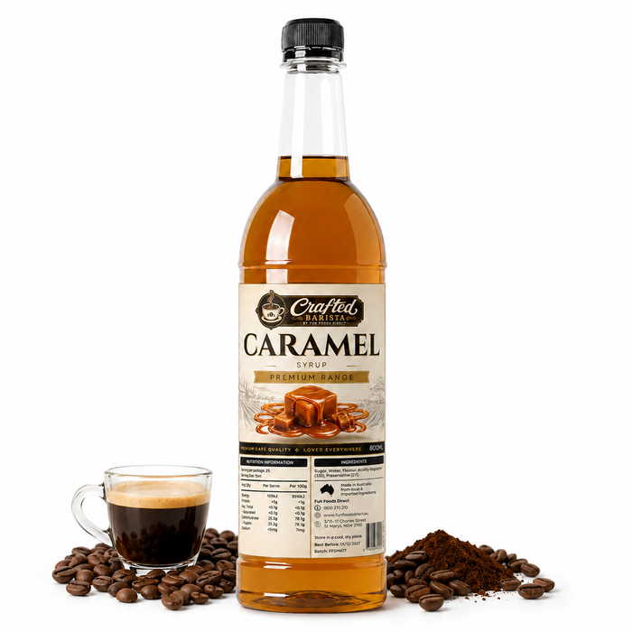 Caramel Syrup Premium Range 800mL | Rich Buttery Caramel Café Syrup