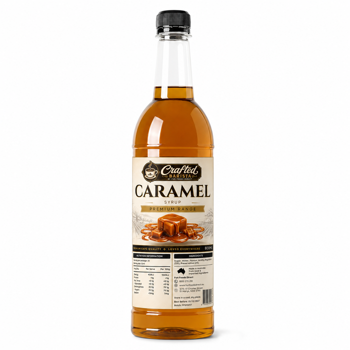Caramel Syrup Premium Range 800mL | Rich Buttery Caramel Café Syrup
