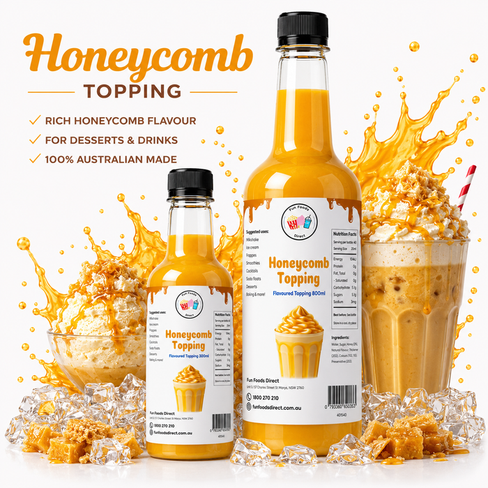 Honeycomb Dessert Topping for Thickshakes, Sundaes & Drinks