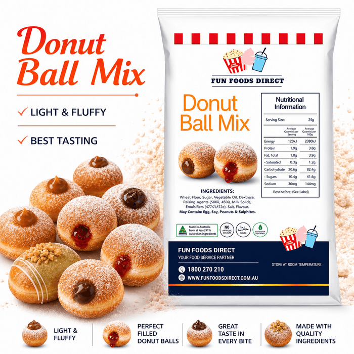Donut Ball Mix | World’s Best Tasting Mix bag with fluffy donut balls and cinnamon sugar coating.