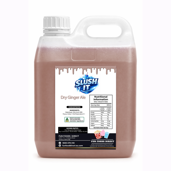 Dry Ginger Ale Slush / Slushie Mix Bottles
