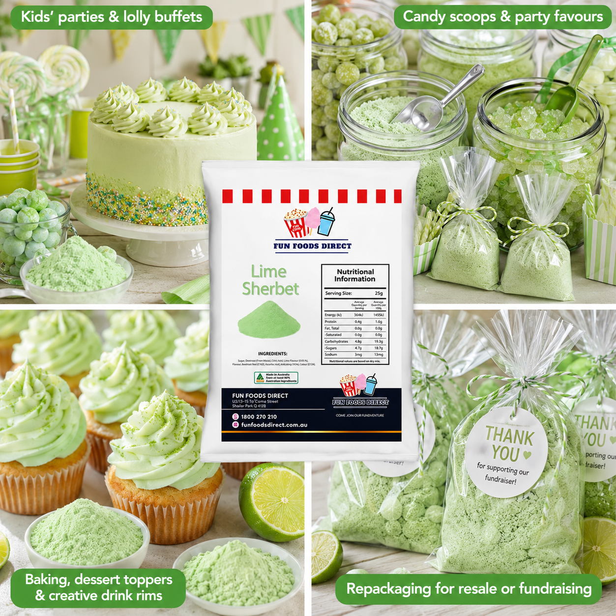 Bulk Sherbet Powder - Sweet & Sour Flavors — Fast Direct Packaging