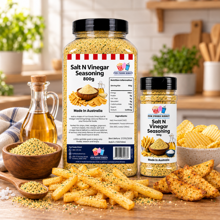 Salt N Vinegar Seasoning | Tangy Flavour Boost for Chips, Popcorn & Snacks