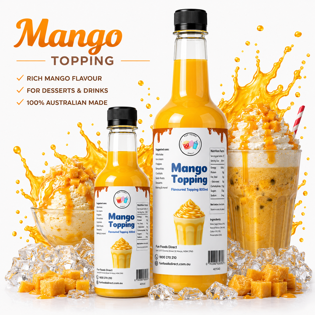 High Quality Mango Milkshake Toppings for All Desserts — Fast Direct ...