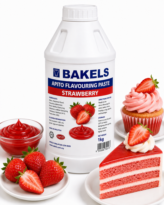 Bakels Apito Flavouring Paste – Strawberry 1KG