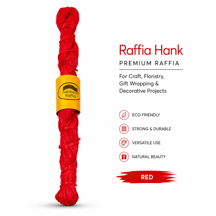 Red Raffia Hank 250g