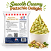Pistachio Soft Serve Mix 1kg pouch with pistachio soft serve and nuts on a white background