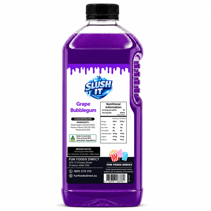 Grape Bubblegum Slushy Mix / Premium Slushy Bottles