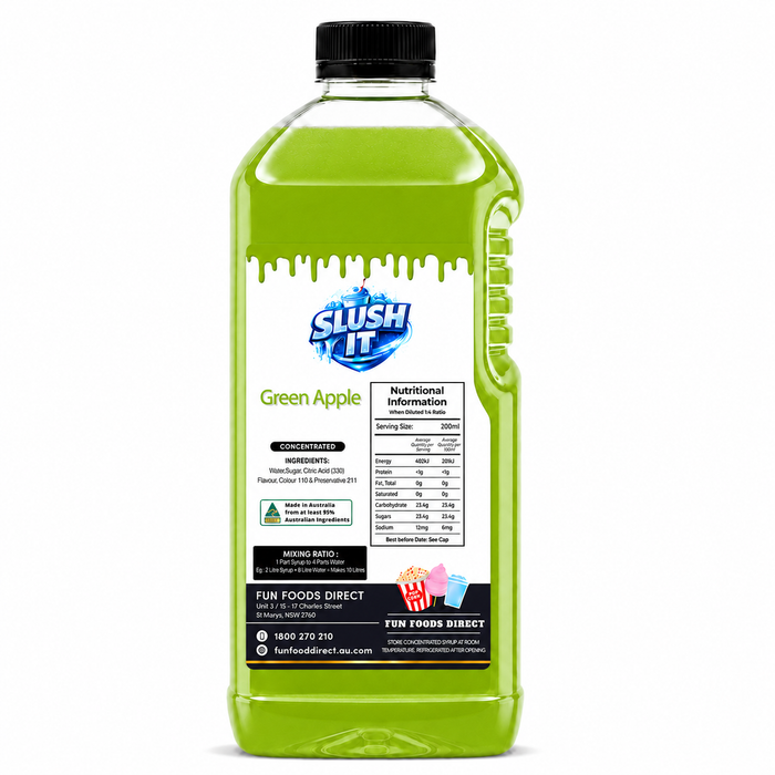 Green Apple Sno Cone Flavour 2L Bottle