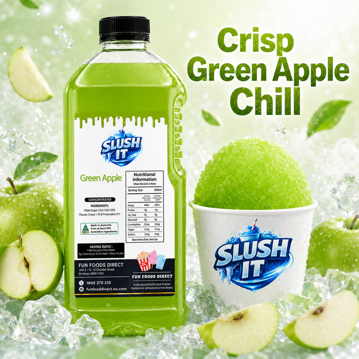 Green Apple Sno Cone Flavour 2L Bottle