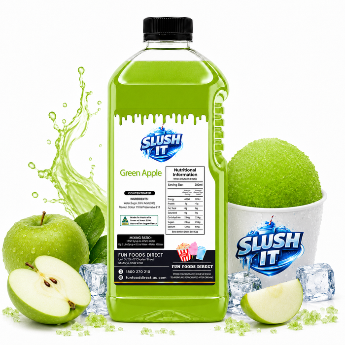 Green Apple Sno Cone Flavour 2L Bottle