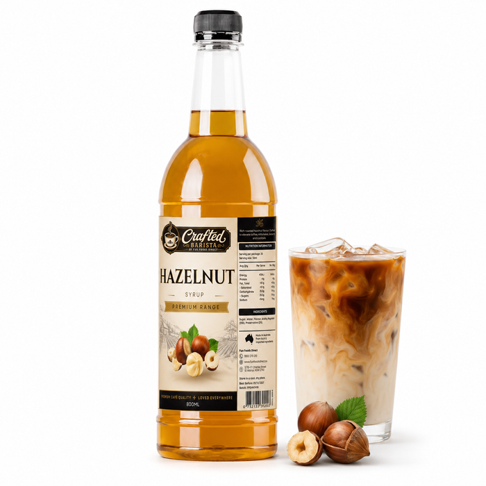 Hazelnut Syrup Premium Range 800mL | Rich Roasted Hazelnut Café Syrup