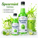 Spearmint dessert topping bottles with rich spearmint flavour for desserts and drinks.