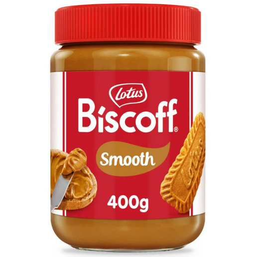 Lotus Biscoff spread 400g jar of smooth original Biscoff flavour biscuit spread for toast, pancakes, waffles and desserts
