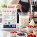 Preparing Luxury Frozen Yoghurt mix in a measuring jug beside the 1.5kg pouch and a yoghurt bowl